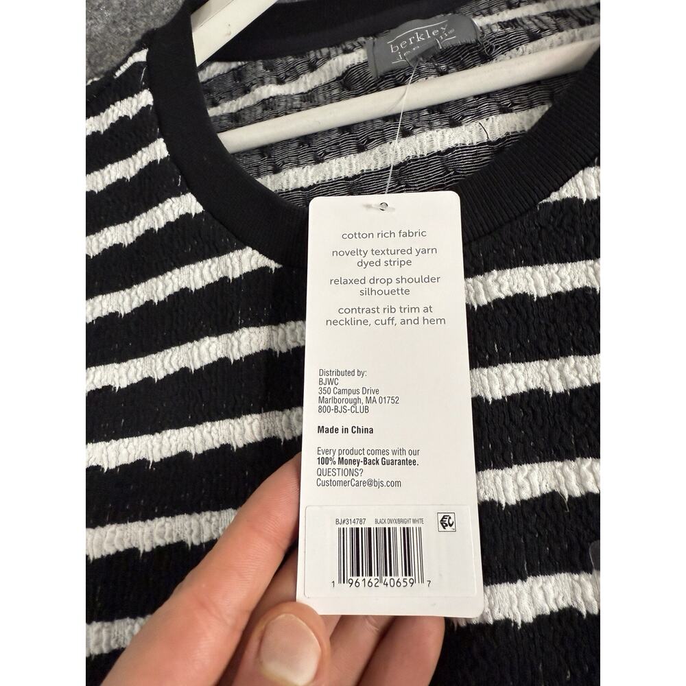 Berkley Jensen Sweater Womens 2XL Crew Neck Sweatshirt XXL Striped Textured N282 - Picture 4 of 10